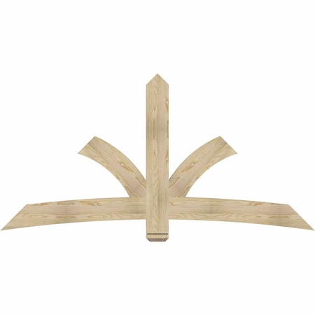 Ekena Millwork Davenport Rough Sawn Timber Gable Bracket, Douglas Fir, 84"W x 42"H x 2"D x 6"F, 12/12 Pitch GBW084X42X0206DAV00RDF